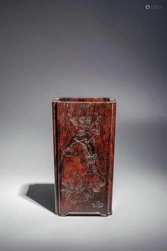 Qing Dynasty Zitan Rosewood Carving 