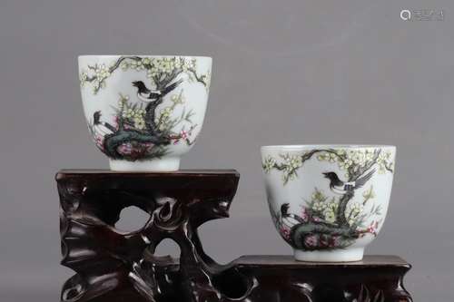 Qing Yongzheng powder enamel poetry cup