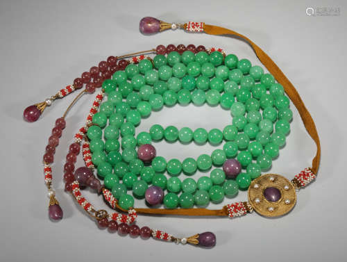 Qing dynasty jade bead string decoration