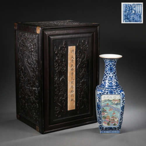 CHINESE QING DYNASTY QIANLONG PERIOD FAMILLE VASE