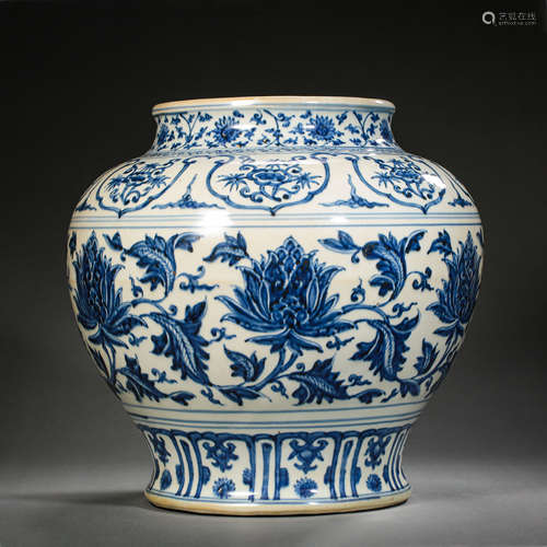 CHINESE MING DYNASTY BLUE AND WHITE PORCELAIN JAR