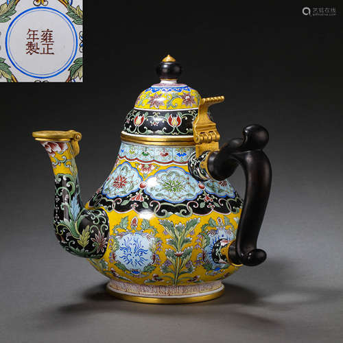 ENAMEL POT IN YONGZHENG PERIOD OF QING DYNASTY, CHINA