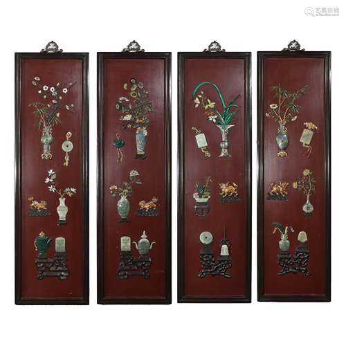 A SET OF CHINESE QING DYNASTY DUOBAO HANGING SCREEN