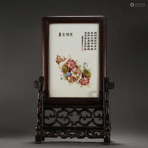 CHINESE QING DYNASTY PORCELAIN BOARD SCREEN