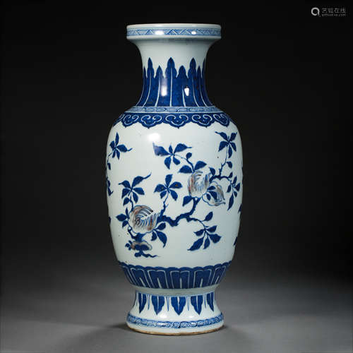 CHINESE QING DYNASTY UNDERGLAZED RED VASE