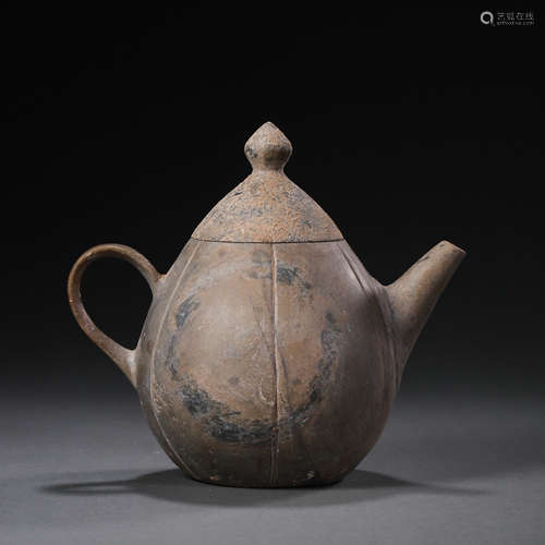 CHINESE SONG DYNASTY STONE MADE POT WITH HANDLE