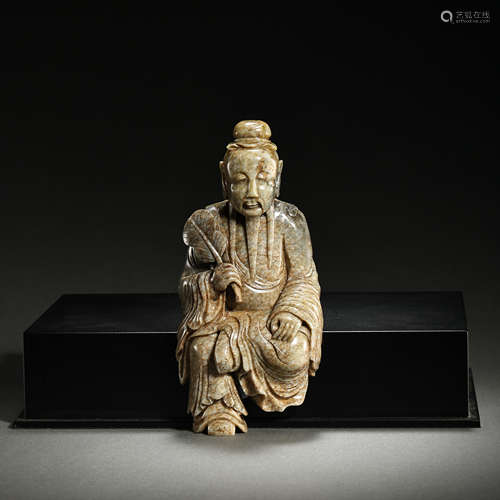 CHINESE QING DYNASTY HETIAN JADE FIGURE