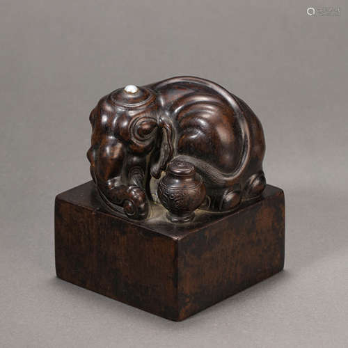 CHINESE QING DYNASTY SANDALWOOD SEAL