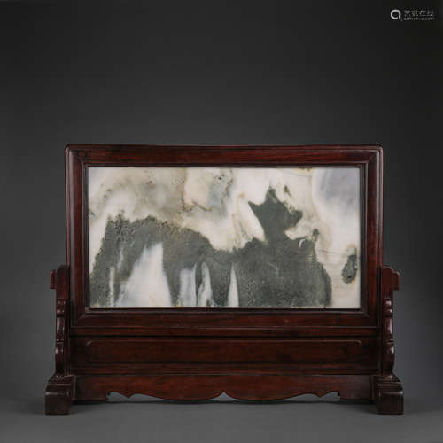 CHINESE QING DYNASTY STRANGE STONE TABLE SCREEN