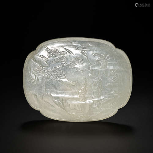 CHINESE QING DYNASTY HETIAN JADE TILE