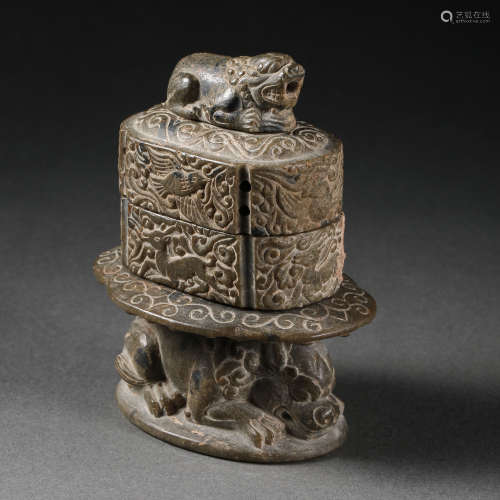 CHINESE SONG DYNASTY LEOPARD SPOTTED INCENSE BURNER