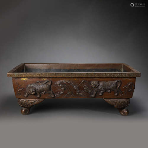 CHINESE QING DYNASTY COPPER CENSER