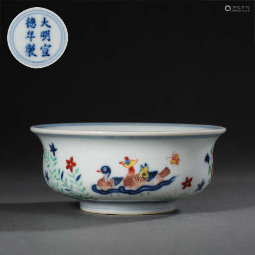 DOUCAI PORCELAIN BOWL IN XUANDE PERIOD OF MING DYNASTY, CHIN...