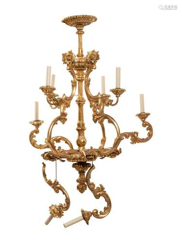 An Austrian Giltwood Eight-Light Chandelier