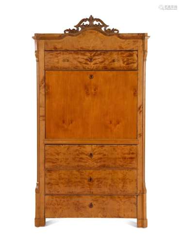 A Continental Maple Secretaire a Abattant