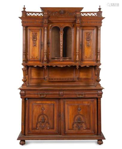 A Renaissance Revival Carved Walnut Serving Cabinet