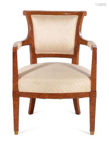 A Baltic Amboyna Veneered Armchair