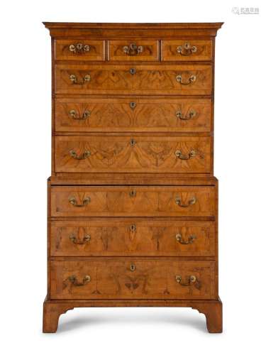 A George II Walnut Chest on Chest