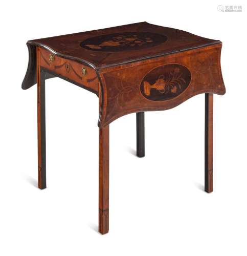 A George III Mahogany and Marquetry Pembroke Table in the Ma...