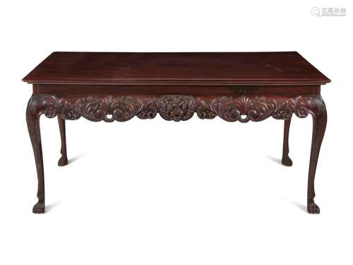 An Irish George III Style Carved Mahogany Console Table