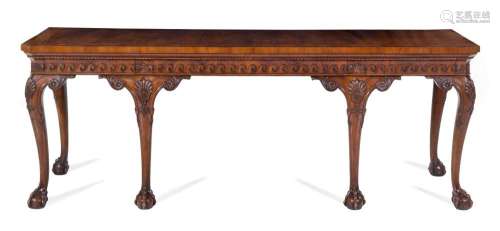 A George III Style Burl Walnut Console Table