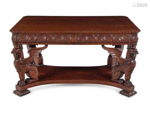 A Renaissance Revival Mahogany Library Table