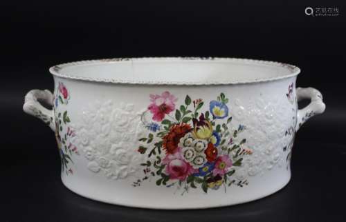 LARGE 19THC PORCELAIN FOOTBATH possibly by Coalport, the foo...