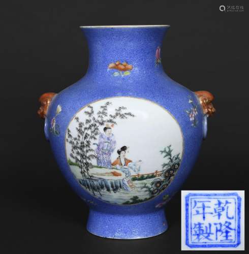 CHINESE PORCELAIN VASE late 19thc or early 20thc, each side ...