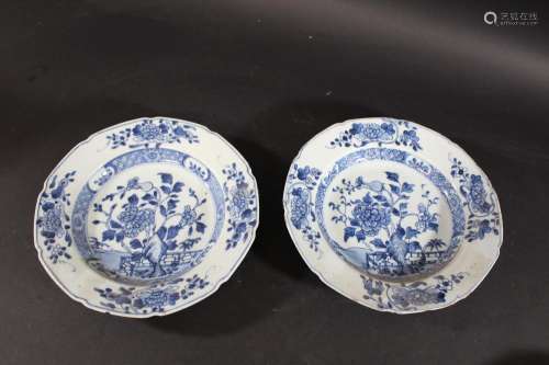 CHINESE BLUE & WHITE PORCELAIN DISHES probably all 18thc...