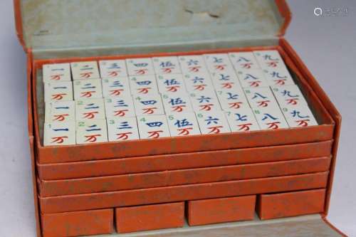 Chinese Mahjong Set.