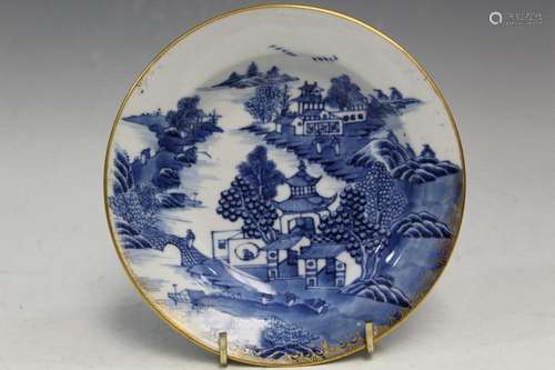 Chinese Export Blue and White Porcelain Dish