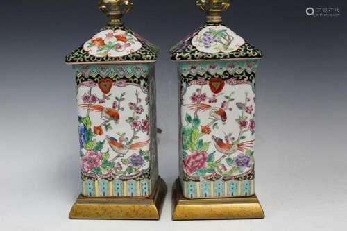 Pair of Chinese Porcelain Vase Lamps