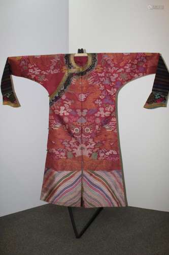 Chinese Brocade Dragon Robe, Qing Dynasty