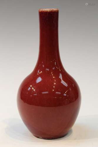 Chinese Oxblood Glazed Porcelain Vase