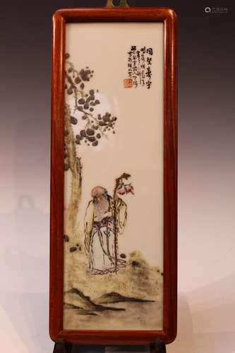 Chinese Porcelain Plaque Panel by Wangqi