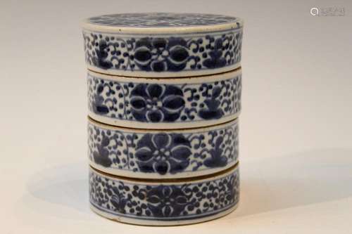 Chinese Blue and White Porcelain Stacking Dish