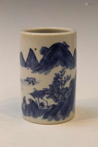 Chinese Blue and White Porcelain Brush holder Pot