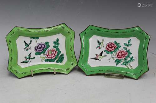 Pair of Chinese Enameled Dishes