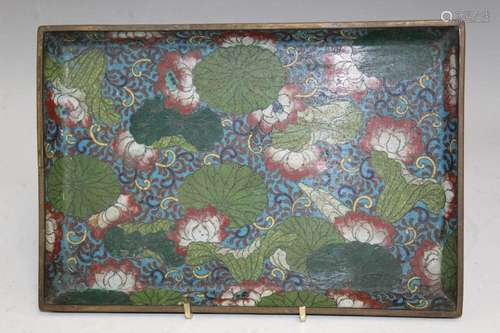 Chinese Cloisonne Tea Tray