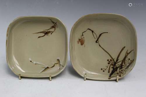 Two Japanese Hand Painted Dishes