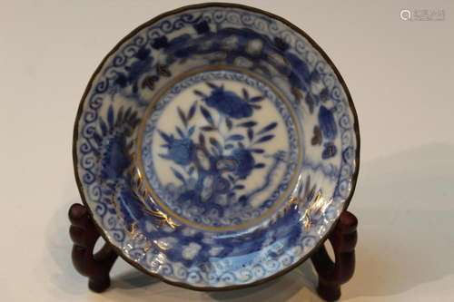 Chinese Blue and White Porcelain Dish