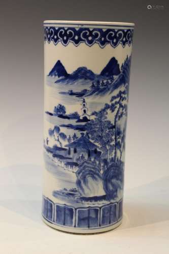 Chinese Blue and White Porcelain Hat Vase