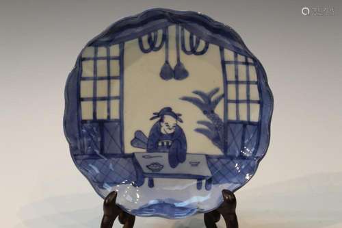 Japanese Blue and White Porcelain Dish