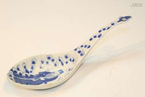 Chinese Blue and White Porcelain Spoon