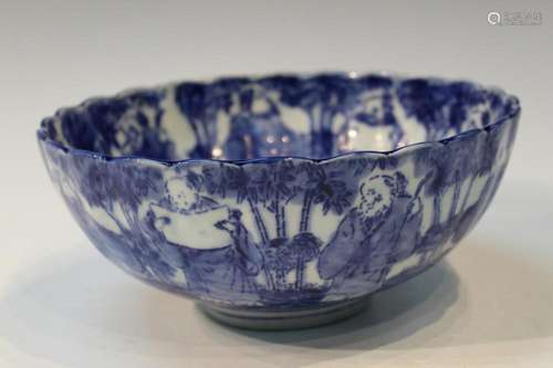 Japanese Blue and White Porcelain Bowl