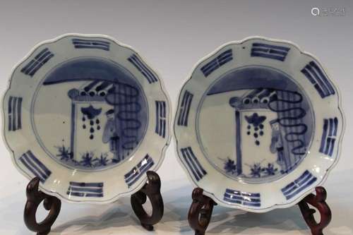 Pair of Chinese Blue and White Porcelain Bowls