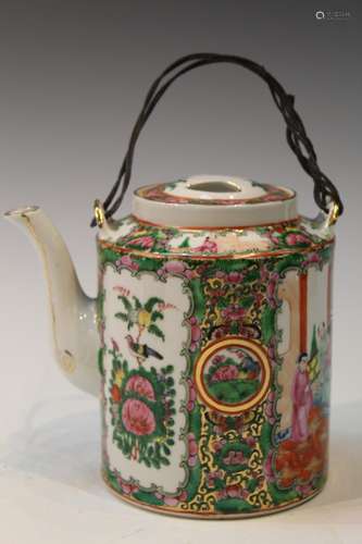 Chinese Rose Medallion Porcelain Teapot