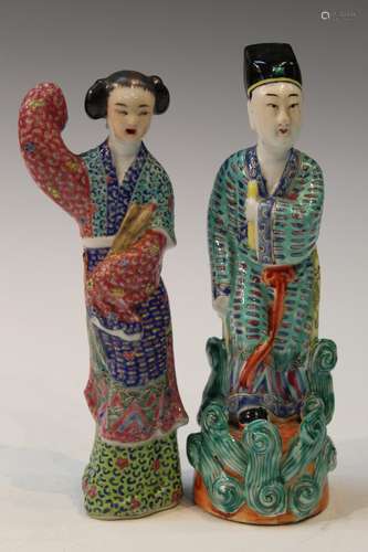 Two Chinese Porcelain Figures of a Couple