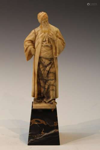 Alabaster Sculpture of a man, signed