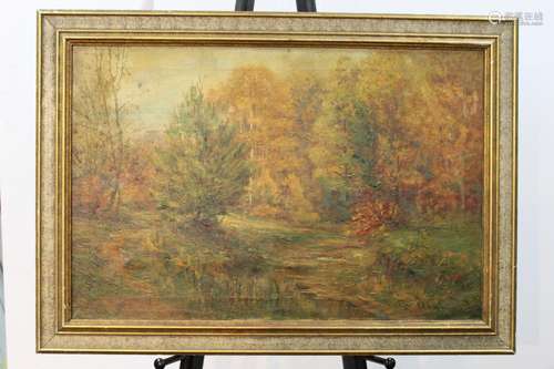 Framed Oil Painting of Landscape, signed by Edward R. Sitzma...